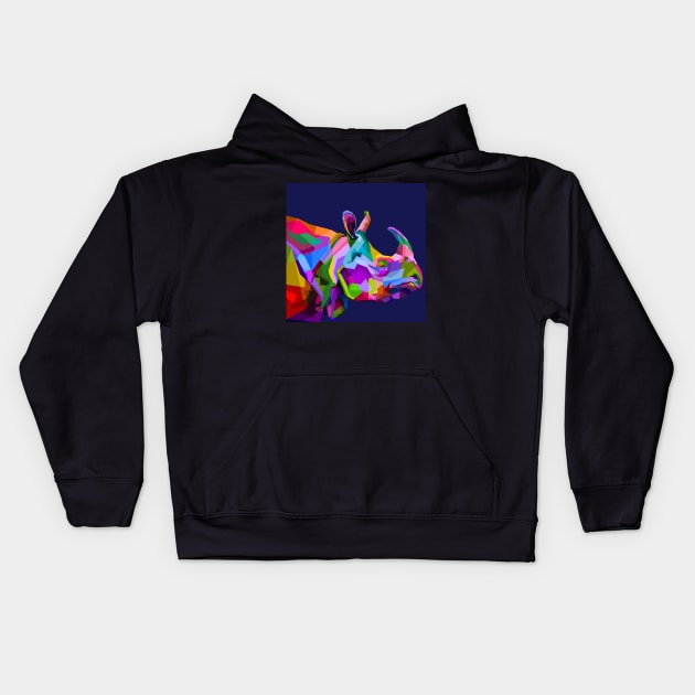 Rhino Kids Hoodie by Hand-drawn